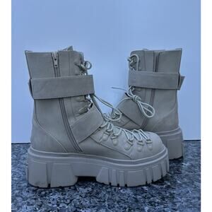 Dolls Kill Club EXX LOW TRAITOR BOOTS - LIGHT GRAY Women’s Size 9 M